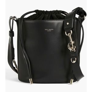 TED BAKER EQUESTRIAN LEATHER BUCKET SHOULDER BAG